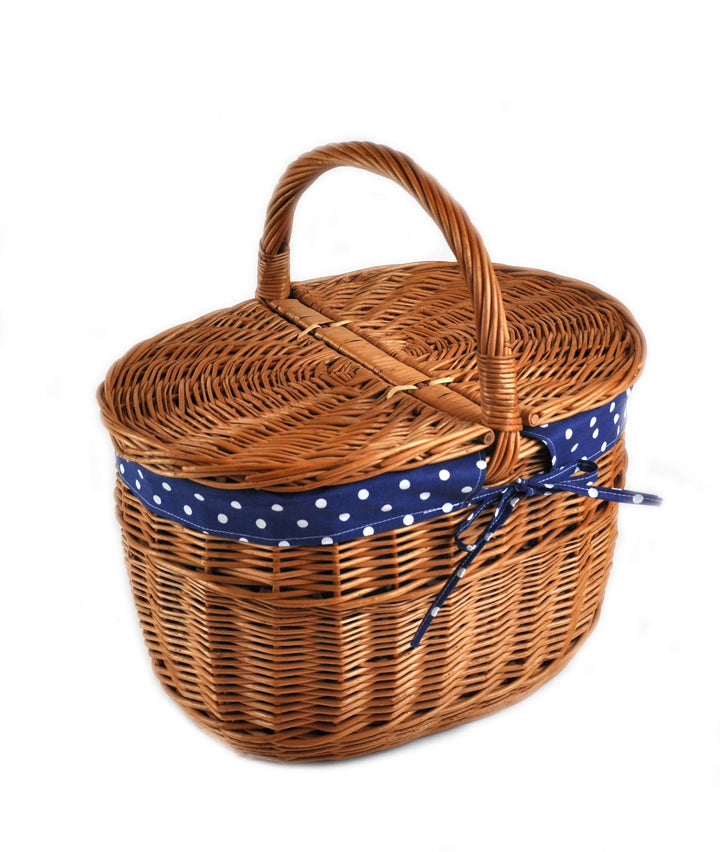 Korb Picknickkorb Tragekorb Einkaufskorb mit 2 Deckeln Weidenkorb Weide geflochten braun K12-027-SBW