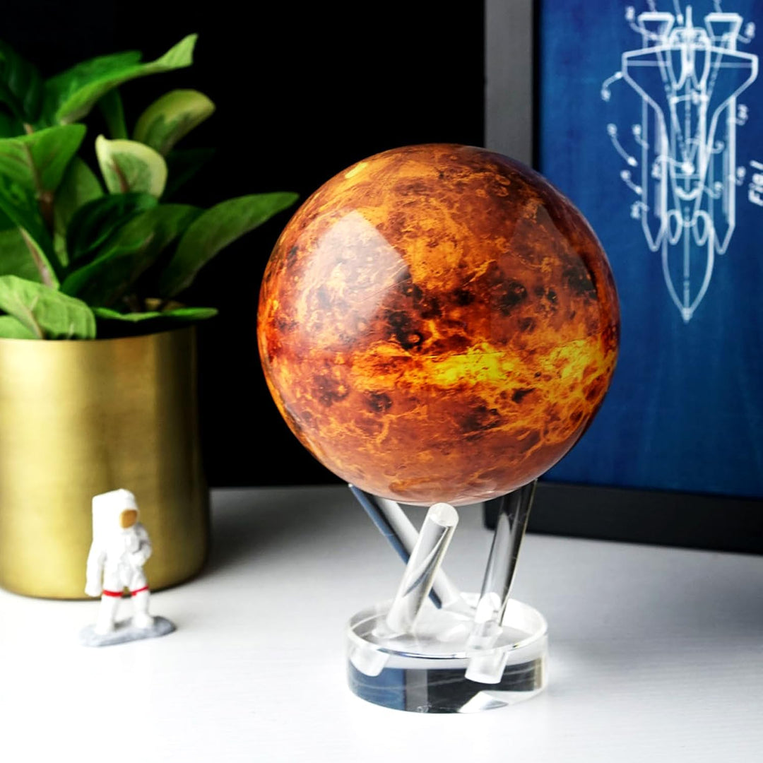 MOVA Globus Weltraumserie Venus 4.5" mit Sockel, solarbetriebener rotierender Globus, einzigartiges