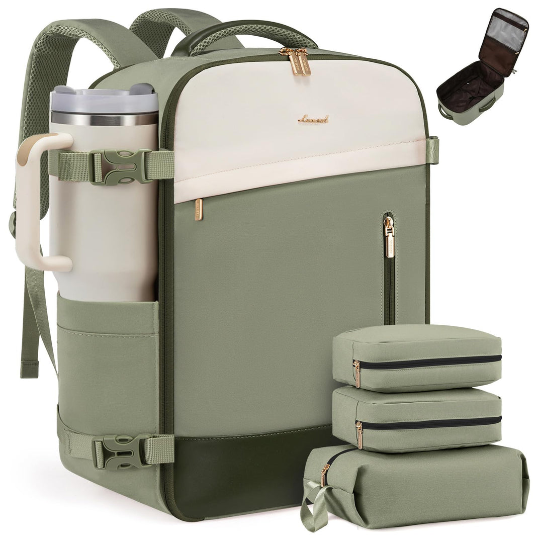 LOVEVOOK Handgepäck Rucksack 40L, 17.3 Zoll Gross Reiserucksack für Damen | Erweiterbares Design, Ru