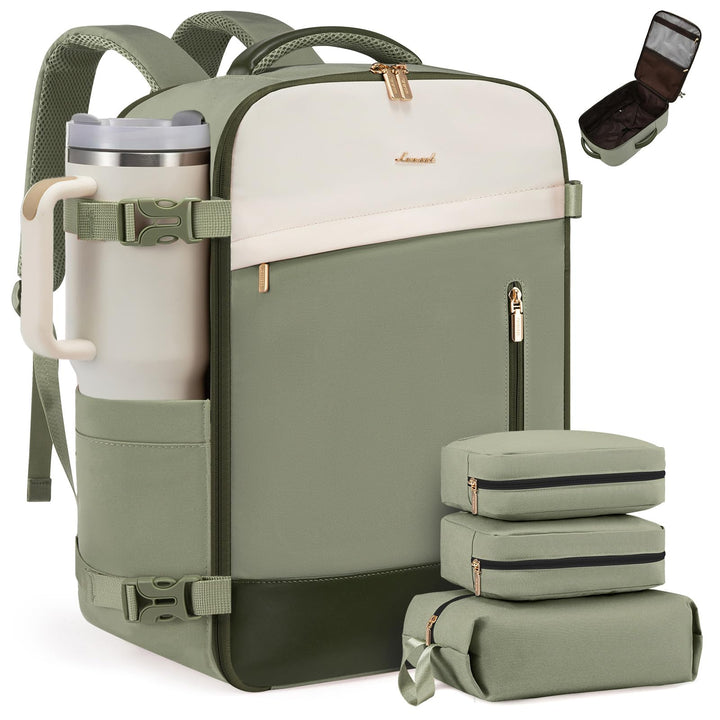 LOVEVOOK Handgepäck Rucksack 40L, 17.3 Zoll Gross Reiserucksack für Damen | Erweiterbares Design, Ru