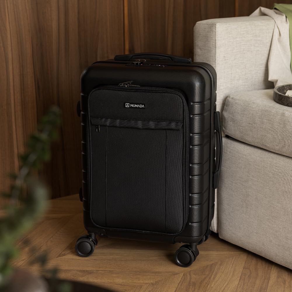 NUMADA – Handgepäck Koffer Trolley PC + ABS (56x37,5x22cm) PackPro T40 mit TSA-Schloss und USB-Aufla