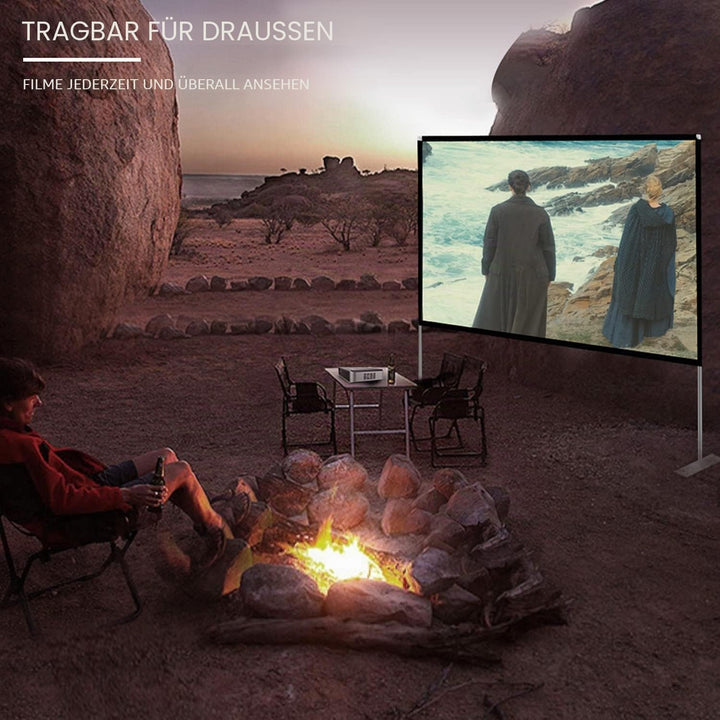 Projektion Leinwand mit Stand 80 Zoll HD 4K Outdoor Indoor Projector Screen Schnelles Falten Tragbar