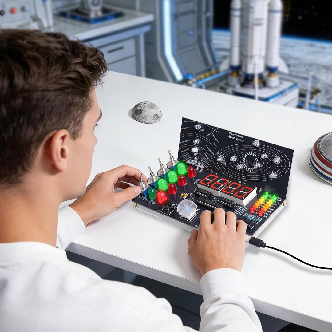 DIY Raumschiff Kontrollzentrum Löt Bausatz, LED Elektronik Bausatz Simulierter Raketenstart Lötset f