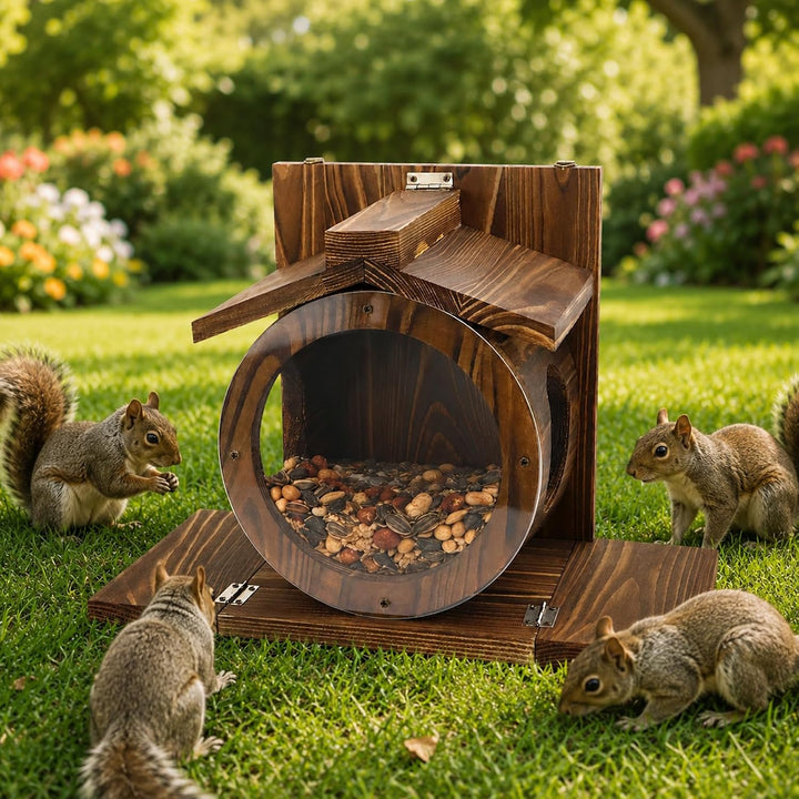 Eichhörnchen Futterhaus Eichhörnchen Haus Eichhörnchen Futterstation | 33 × 23 × 17cm Wetterfest aus