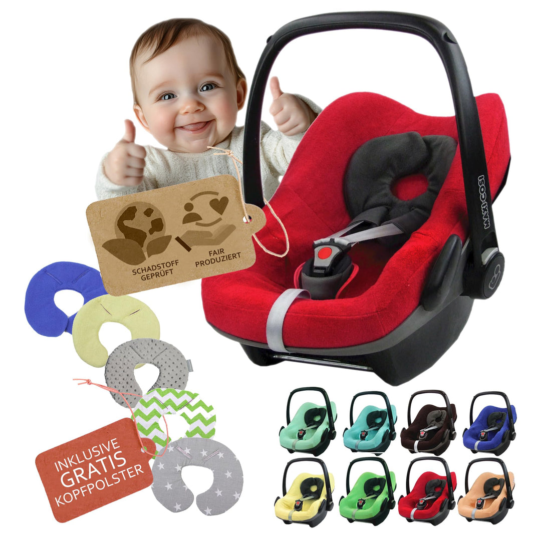 Sommerbezug Babyschale kompatibel mit Maxicosi Pebble & Pebble Plus - Atmungsaktiver Schonbezug Baum