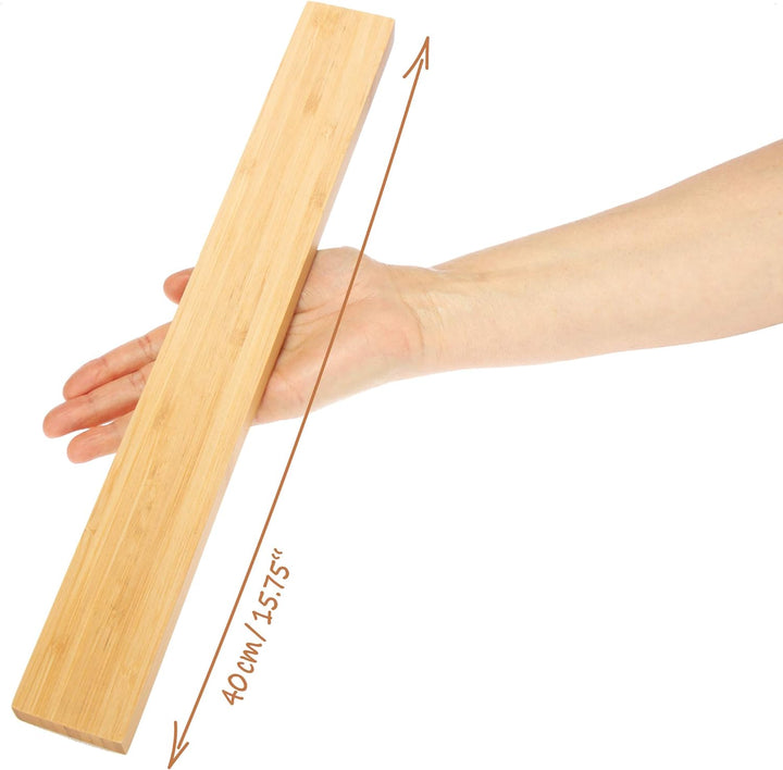 COM-FOUR® Messer Magnetleiste aus Bambus zur Wandmontage - Messerleiste magnetisch - Magnetischer Me