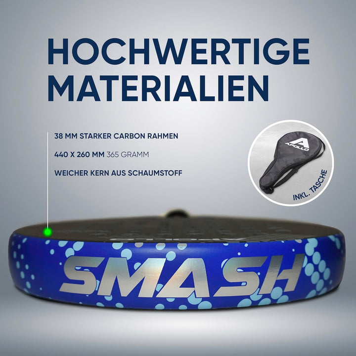 Apollo Padel Schläger - Padelschläger für Anfänger und Fortgeschrittene, Carbon-Schläger für Damen u