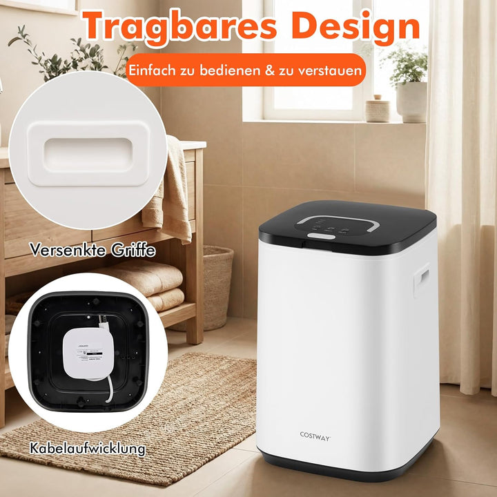 COSTWAY 23L Handtuchwärmer, Towel Warmer mit Anzeigeleuchte & Timer & LED Licht & Automatische Absch