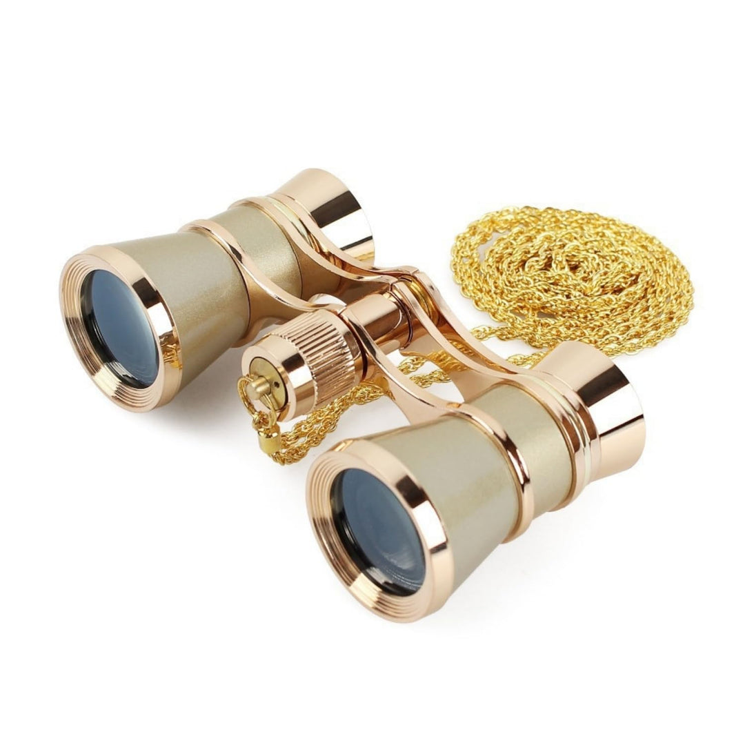 ANGEEK 3 x 25 Classic Foldable Opera Glasses Binoculars Metal Body with Chain Optical Lens Theater T