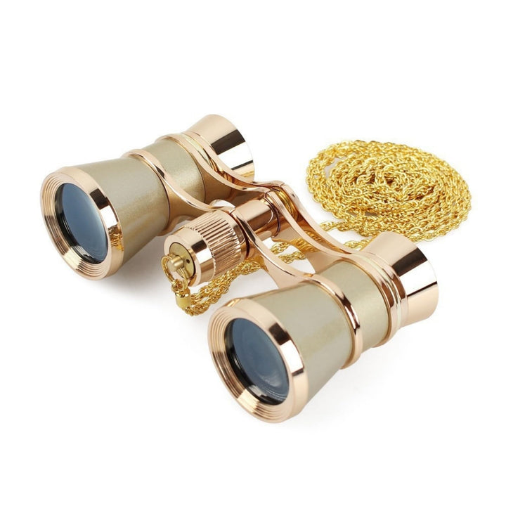 ANGEEK 3 x 25 Classic Foldable Opera Glasses Binoculars Metal Body with Chain Optical Lens Theater T