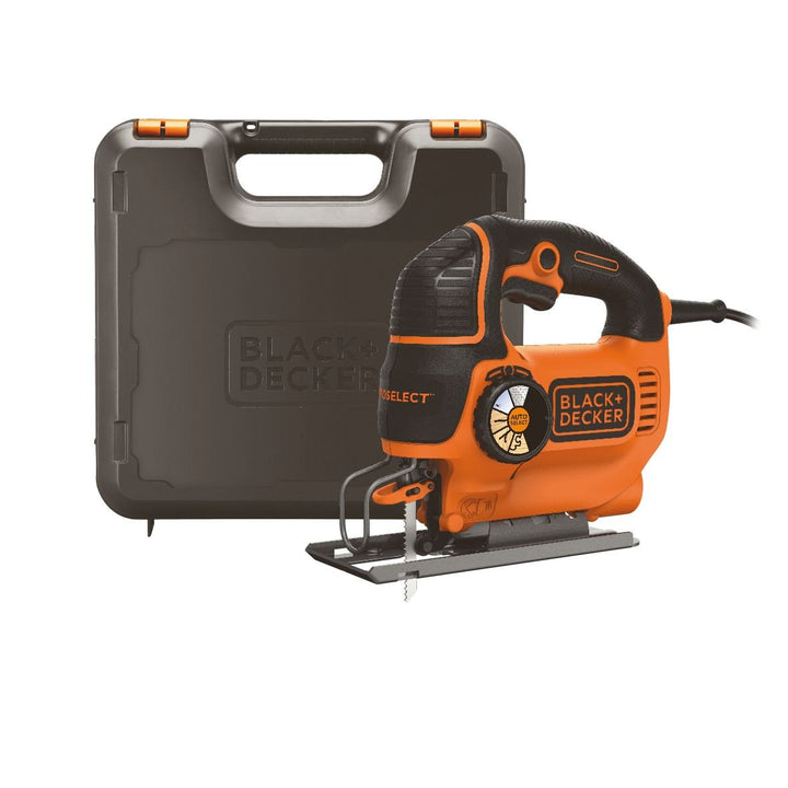 Black+Decker Stichsäge, Pendelhubsäge (550W, mit AutoSelect, Softgriff, Sight-Line, Schutzbügel, Säg