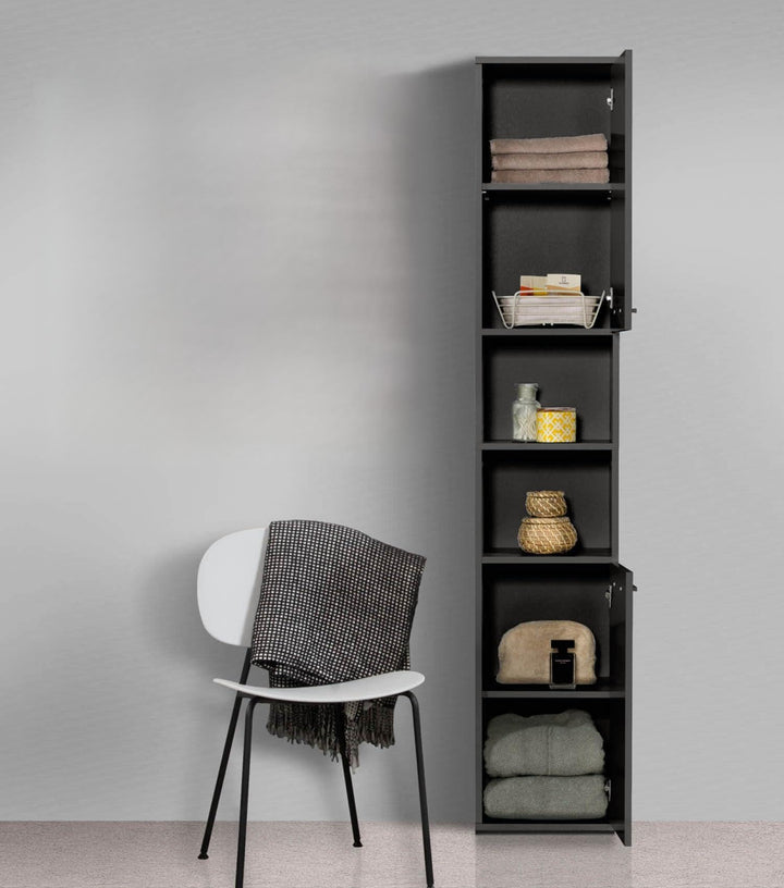 mokebo® Bad Hochschrank 'Der Kapitän' (180x33x34 cm) Badezimmerschrank schmal oder Badschrank, auch