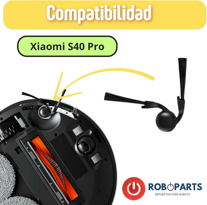 Roboparts® Ersatzteile, kompatibel mit Xiaomi S40 Pro/OV71GL. Seitenbürsten, Hepa-Filter und Ersatzw