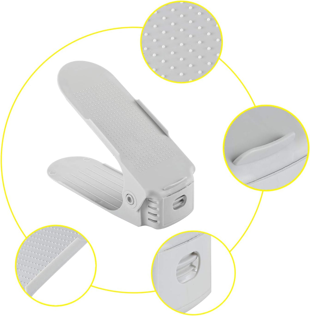 30 x Verstellbarer Schuhregal Schuhstapler schuhaufbewahrung Schuhorganizer Schuhhalter Farbe: Weiss