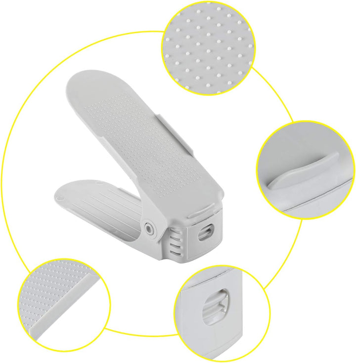 30 x Verstellbarer Schuhregal Schuhstapler schuhaufbewahrung Schuhorganizer Schuhhalter Farbe: Weiss