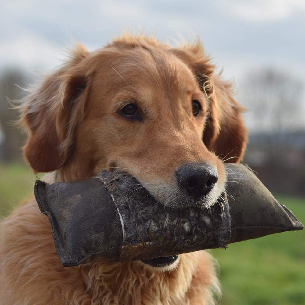 Firedog Dummy mit echtem Kaninchenfell - Robustes Wild-Dummy Apportel für das Hundetraining (Gewicht
