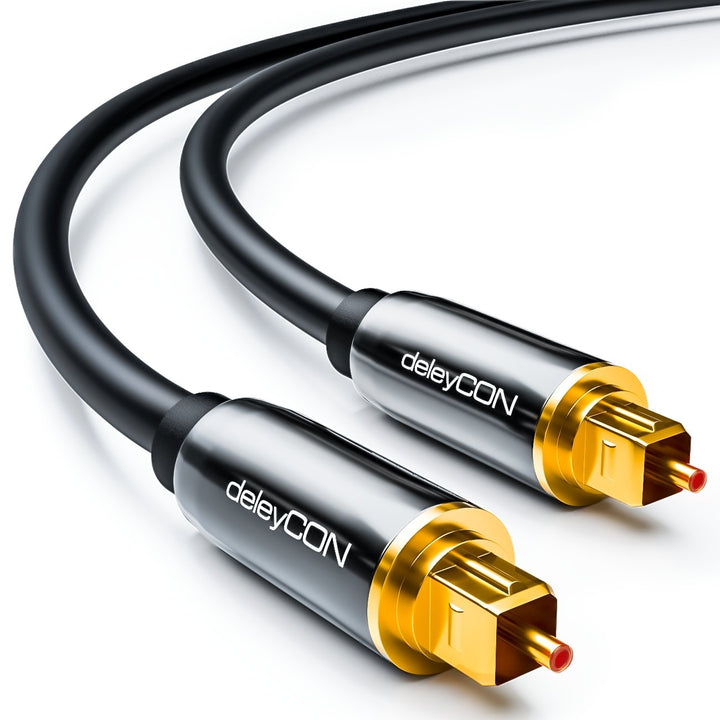 deleyCON 10m Optisches Digital Audio Kabel - S/PDIF - 2x Toslink Stecker - LWL Lichtwellenleiter Kab