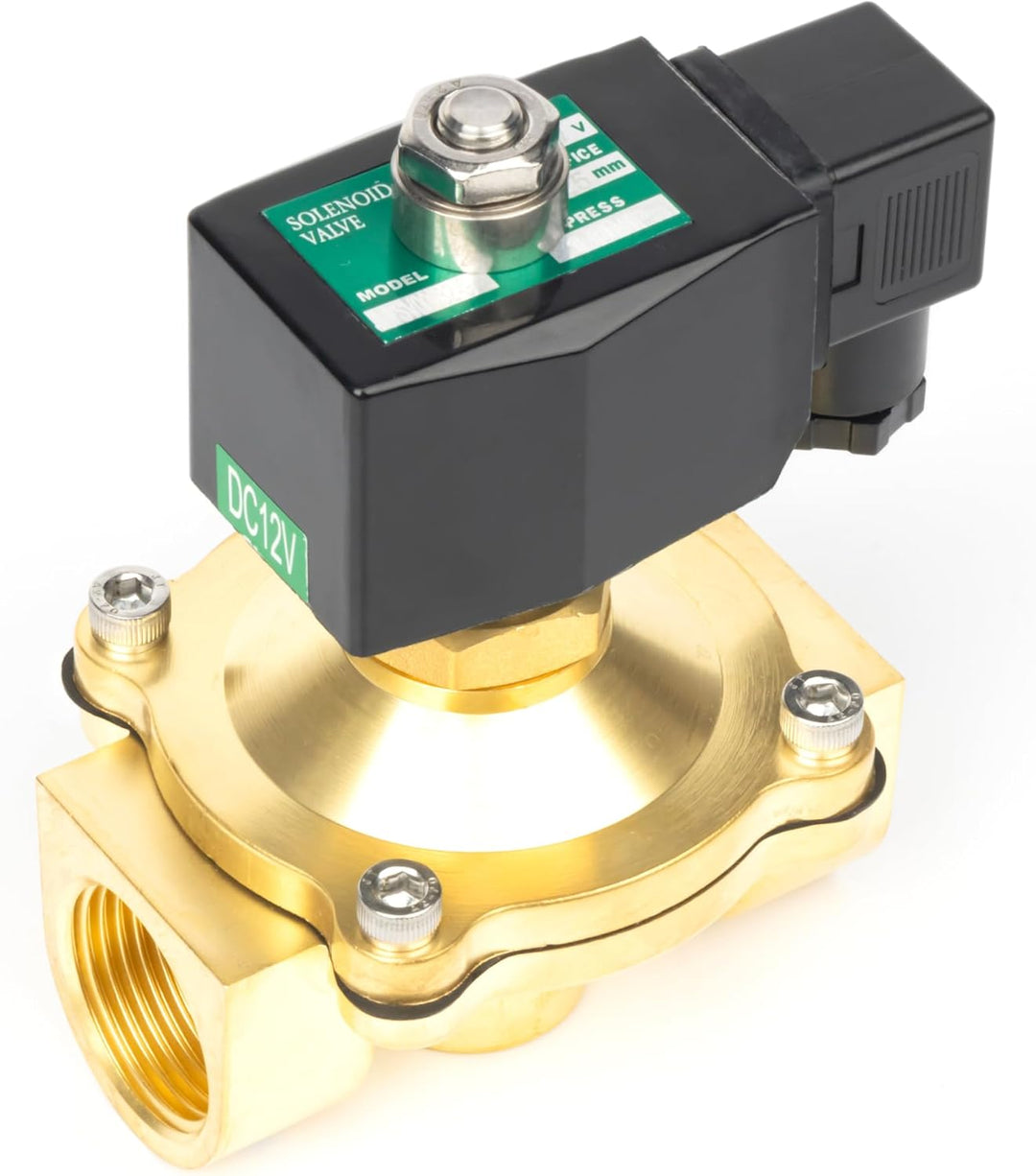 U.S. Solid Magnetventil Messing stromlos offen NO 10 bar - Elektrisches Wasserventil VITON (1", 12V