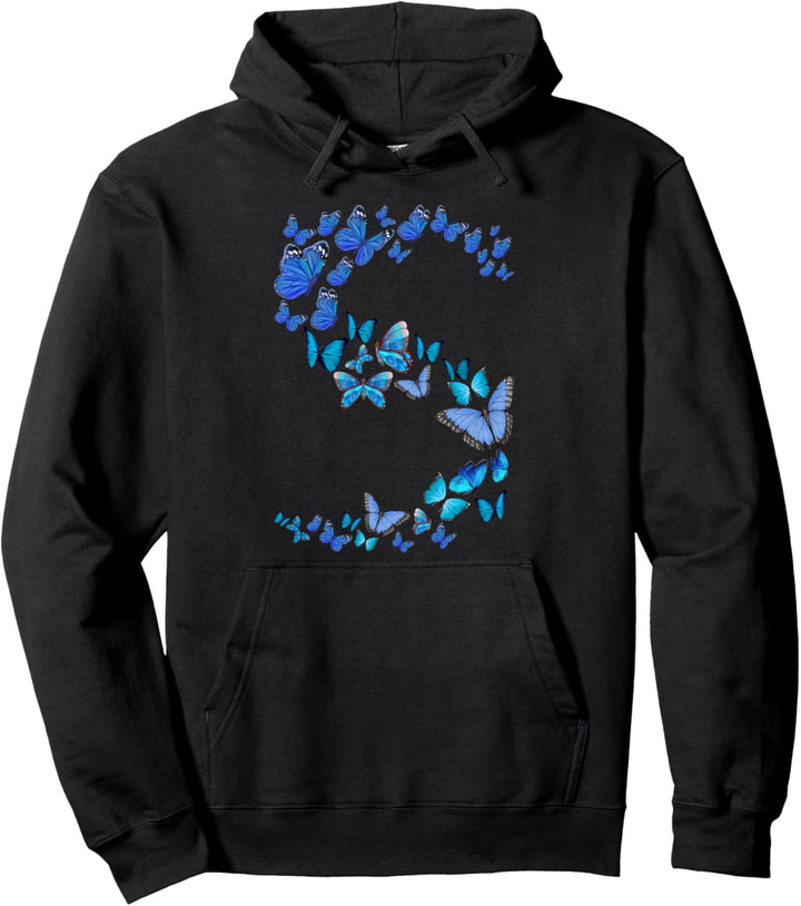 Blaue Schmetterlinge Frauen Mädchen Schmetterling Pullover Hoodie