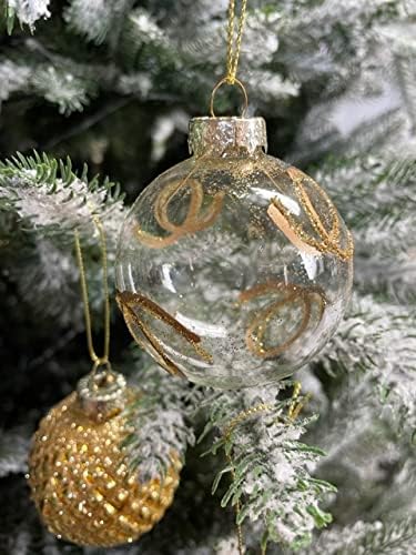 MC-Trend 12er Set edle Luxus Glas Weihnachtskugeln Ø 6cm Weihnachtsbaum Kugeln Christbaumkugeln Weih