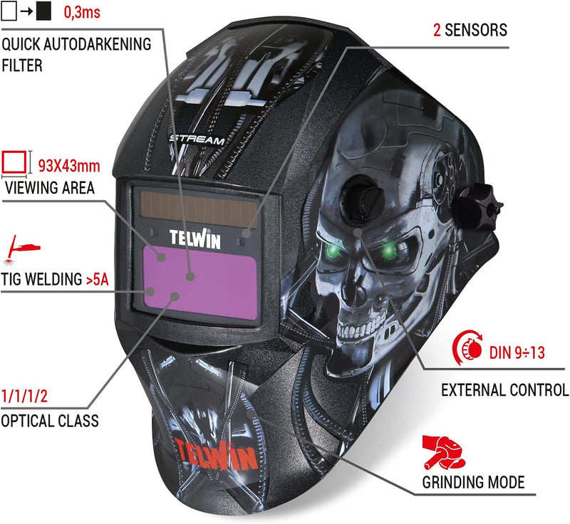 Telwin 804234 Stream Robot Schweisshelm, Stream Robot