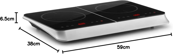 Klarstein InnoChef - Doppel-Induktionskochfeld, mobiles Kochfeld, 3400 W, Touch Control, Topfsensor,