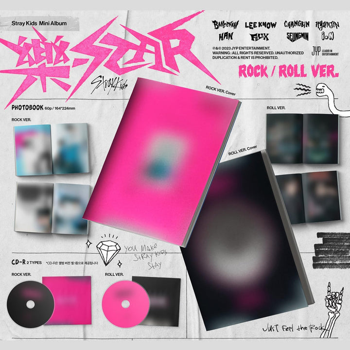 Stray Kids - -Rock-STAR (Strandard - ROLL Ver.) Photobook + CD-R + Photocard + Panorama Mini Poster
