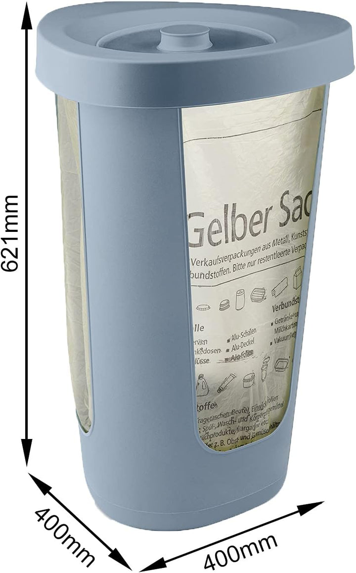 Rotho Fabu 3er-Set Müllsackständer, Kunststoff (PP recycelt), blau, (40 x 40 x 62,1 cm), 3 3 x Mülls