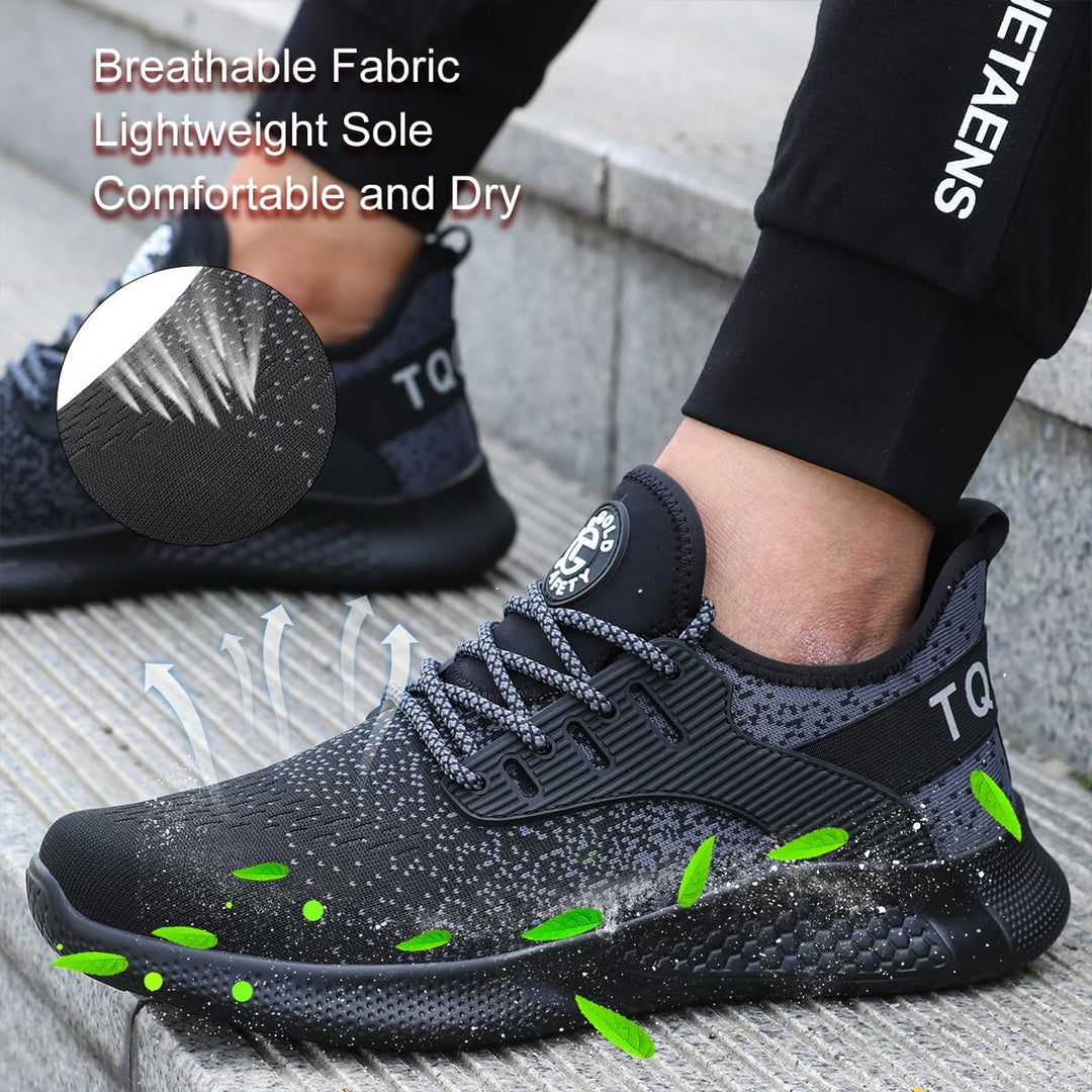 tqgold Sicherheitsschuhe Herren Damen Leicht Arbeitsschuhe Sportlich Schutzschuhe Stahlkappenschuhe