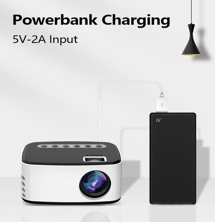 Kabelloser Mini Projektor, 1080P Wifi Projektor, kabelloser Projektor mit eingebauten Lautsprechern,