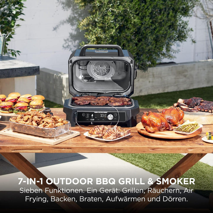 Ninja Woodfire Pro Connect XL Elektrischer BBQ Smoker Grill, App-Steuerung, digitaler Temperaturfühl