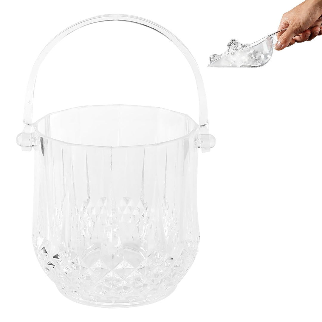 Kristall-Eiskübel, Kleiner Transparenter Eiswürfelbehälter aus Acryl Für Den Haushalt, Champagner, B