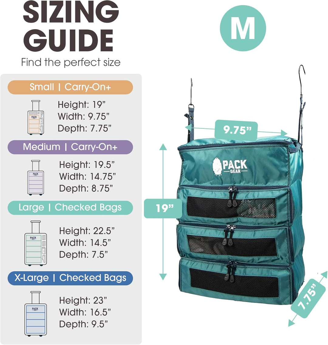 Pack Gear Koffer-Organizer | Packen Sie mehr in Ihr grosses oder Handgepäck | sofort auspacken mit d