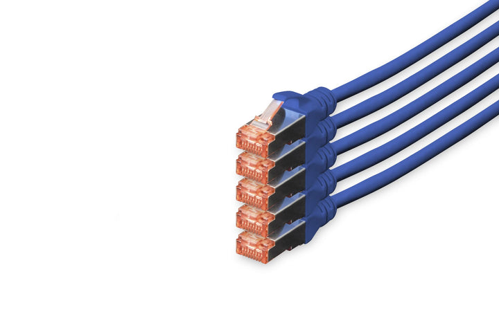 DIGITUS LAN Kabel Cat 6 - 10m - 5 Stück - RJ45 Netzwerkkabel - S/FTP Geschirmt - Kompatibel zu Cat 6