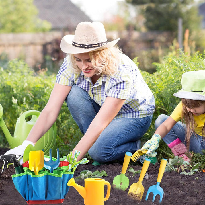 Gartenwerkzeug für Kinder, 23 Stück Gartengeräte Set, Kinder Gartenhandschuhe, Kinderspielzeug mit G