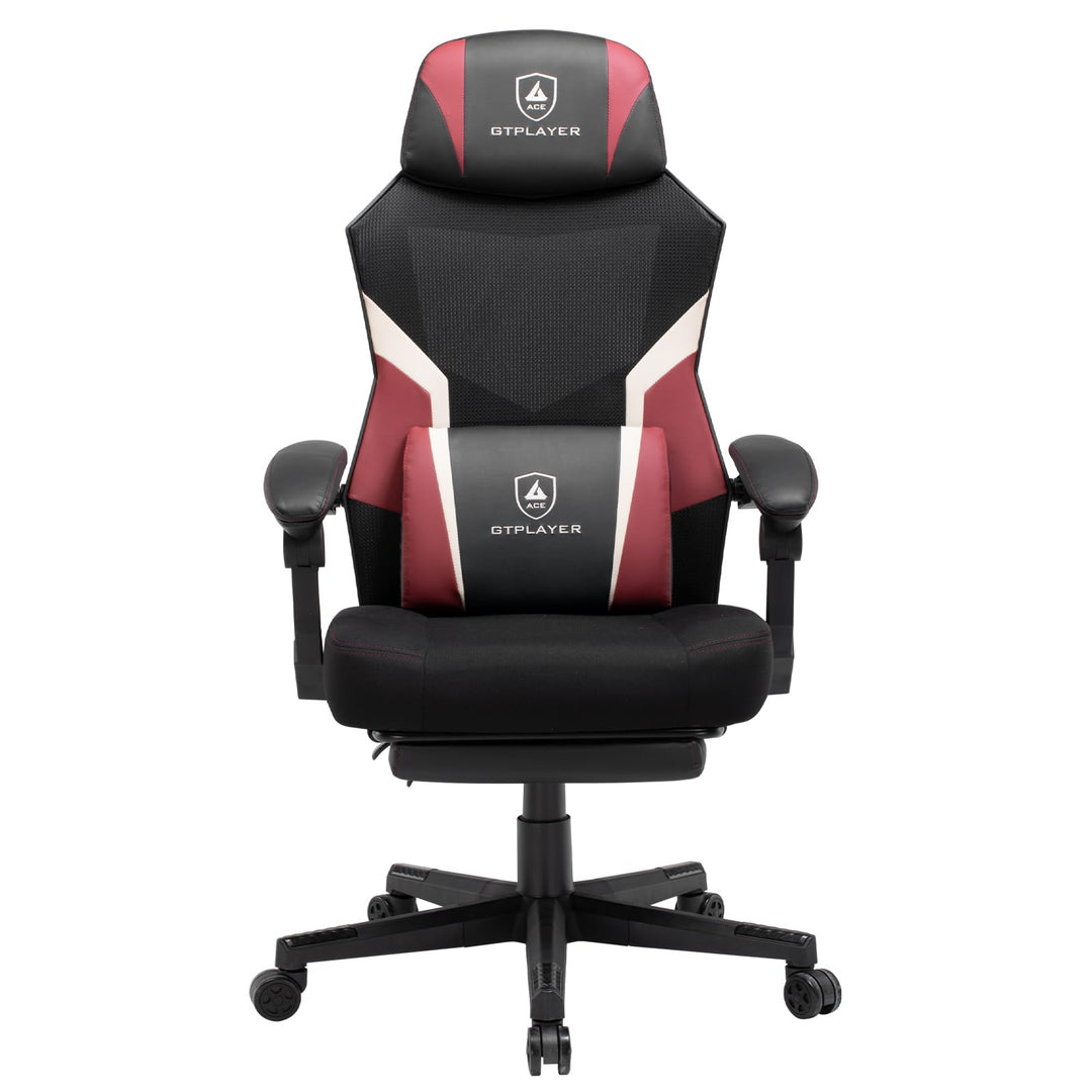 GTPLAYER Gaming Stuhl mit Fussstütze, ergonomischer Bürostuhl mit Netzrückenlehne, Schreibtischstuhl