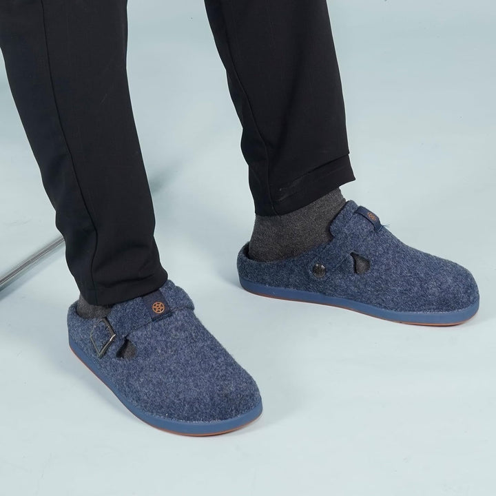 Gaatpot Filzclog Winter Hausschuhe Warme Pantoffeln für Damen Herren,Gr.36-46 37 EU Blau A, 37 EU Bl