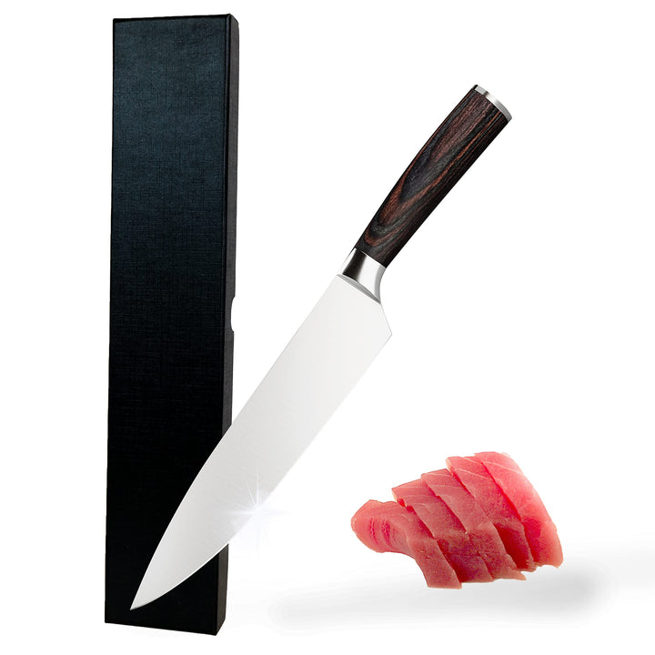NATUMO Chefmesser Santokumesser, Profi Küchenmesser mit extrem scharfer Klinge, rostfreies Edelstahl