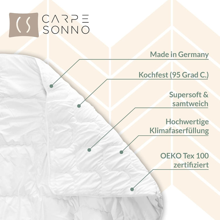 Carpe Sonno Bettdecke Sommerdecke - Leichte Steppdecke Supersoft für den Sommer Sommerbettdecke atmu