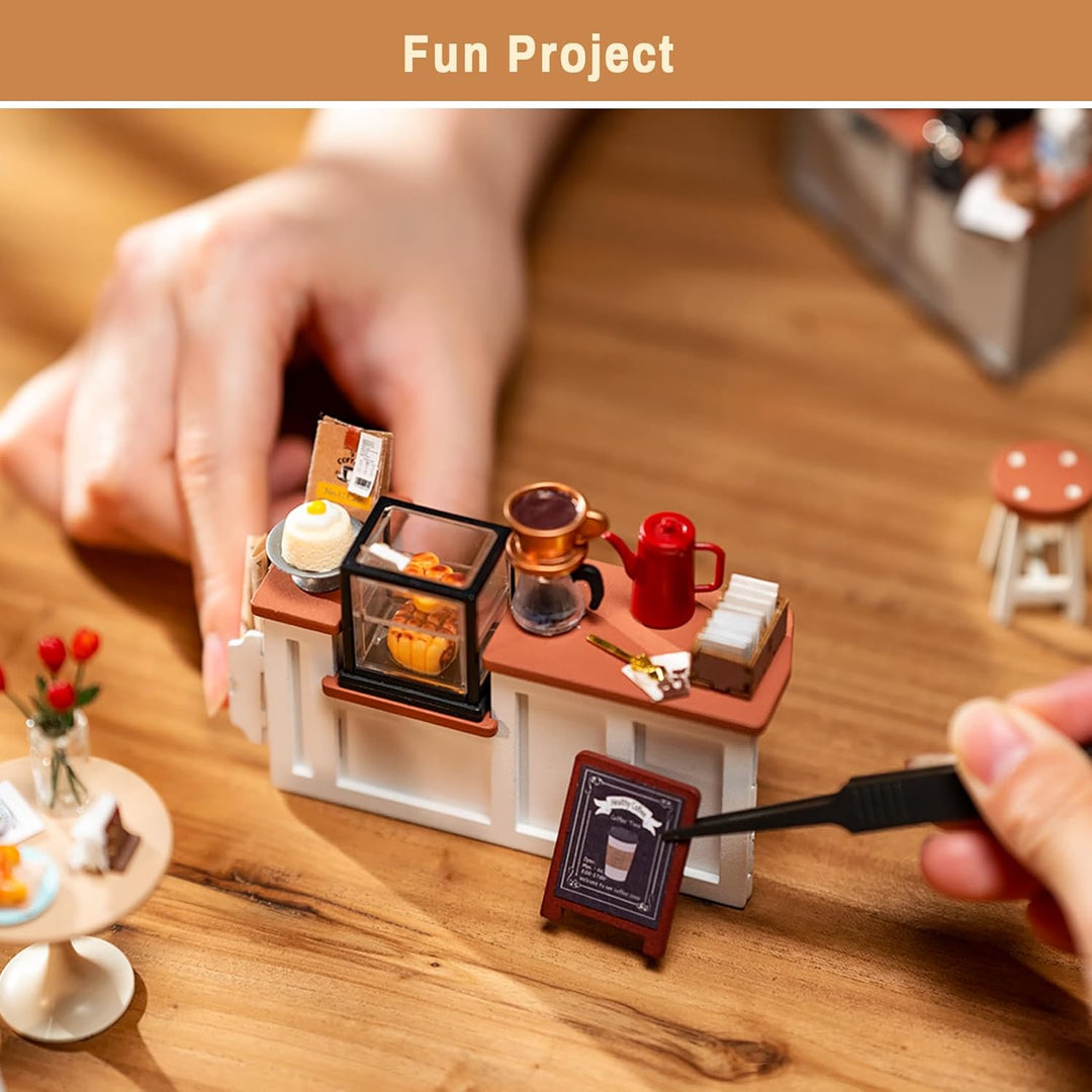 Rolife DIY Miniatur Cafe-Minihaus Holzpuppenhaus Geschenkidee Für Frauen und Mädchen(DG162), Cafe