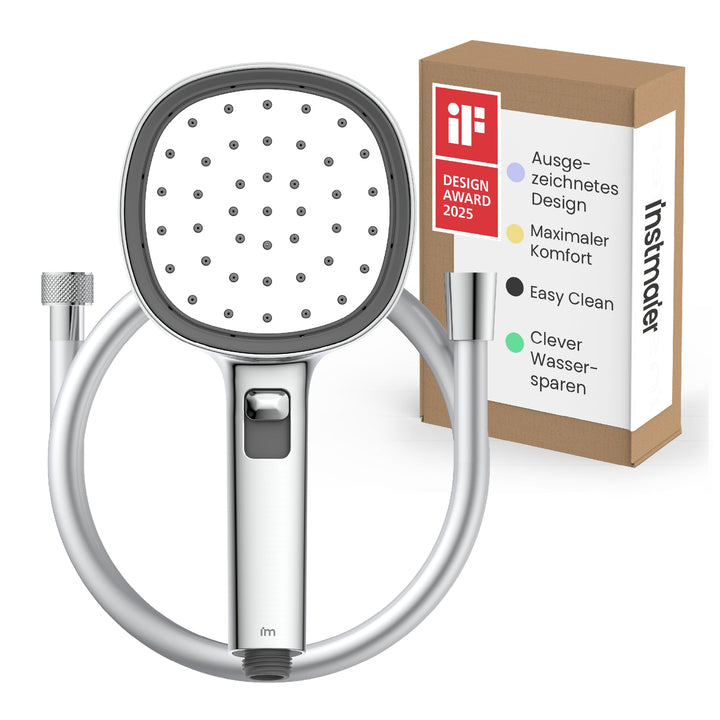 instmaier Cleo | Handbrause | Duschschlauch | iF Design Award |Chrom/Weiss Chrom / Weiss, Chrom / We