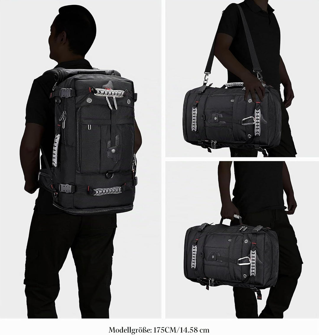 WITZMAN Reiserucksack Herren Gross 40L Reisetasche Rucksack Mit Schuhfach HandgepäCk Flugzeug Fit 17
