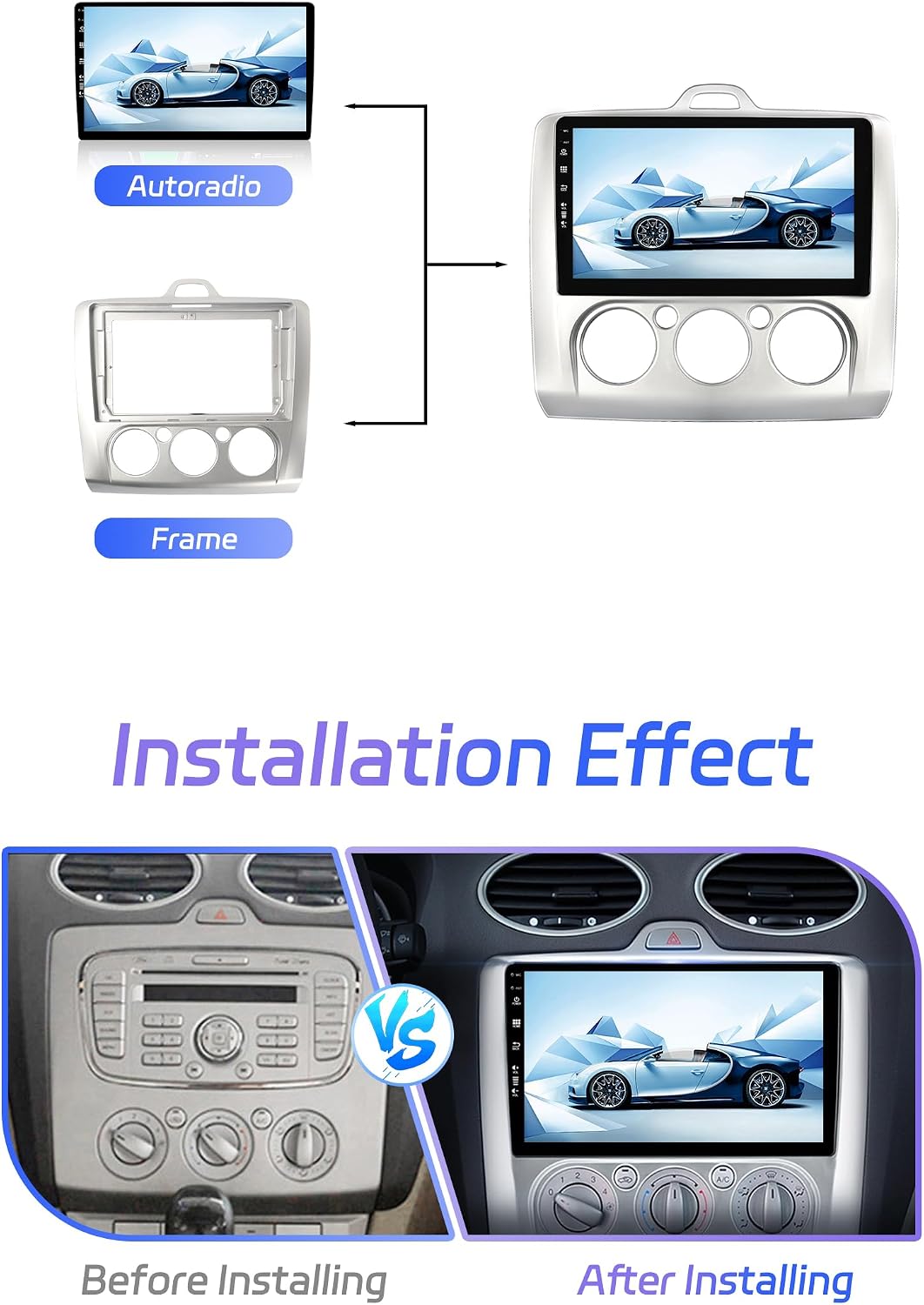 JOYX Android 12 Autoradio Passt für Ford Focus (2004-2011) - [4G+64G] - Eingebaut DSP/Carplay/Androi