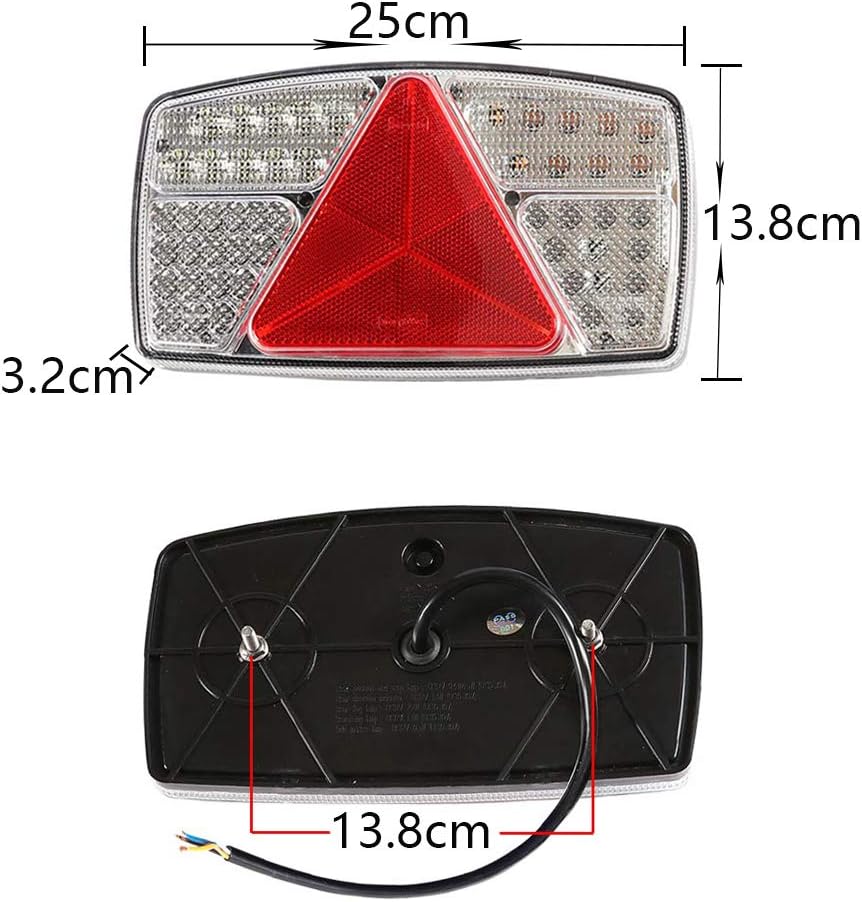 ETUKER 2stk LED Anhänger Rückleuchten Bremsleuchte, 10~30V Anhänger Rücklicht Kontrollleucht Wasserd