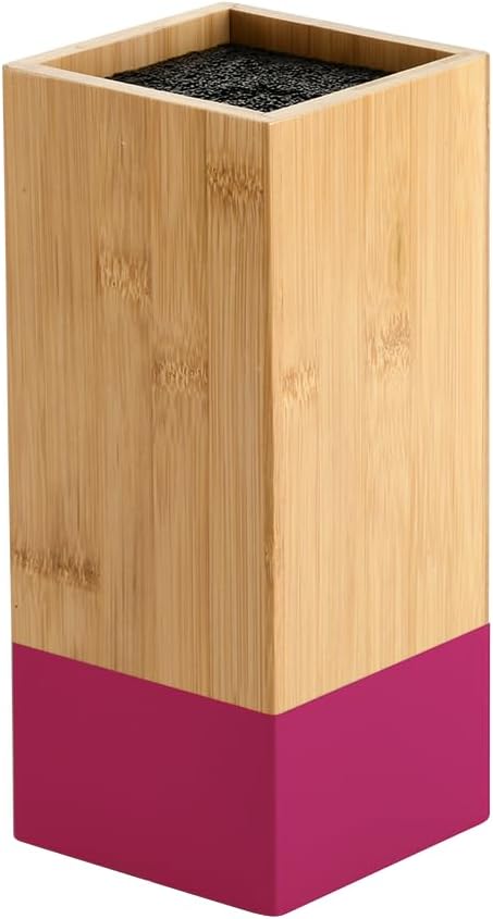 KESPER | Messerblock, Material: Bambus, Kunststoff, Masse: 10 x 10 cm, H: 23 cm, Farbe: Braun, Beere