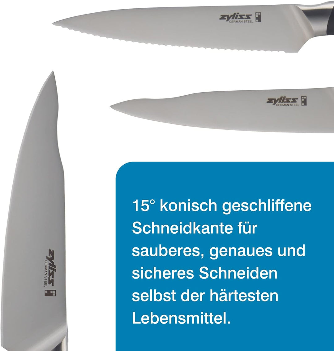 Zyliss E920278 Comfort Pro Messer Set 3-Teilig, Deutscher Edelstahl, Black Handle, 1x Gemüsemesser,