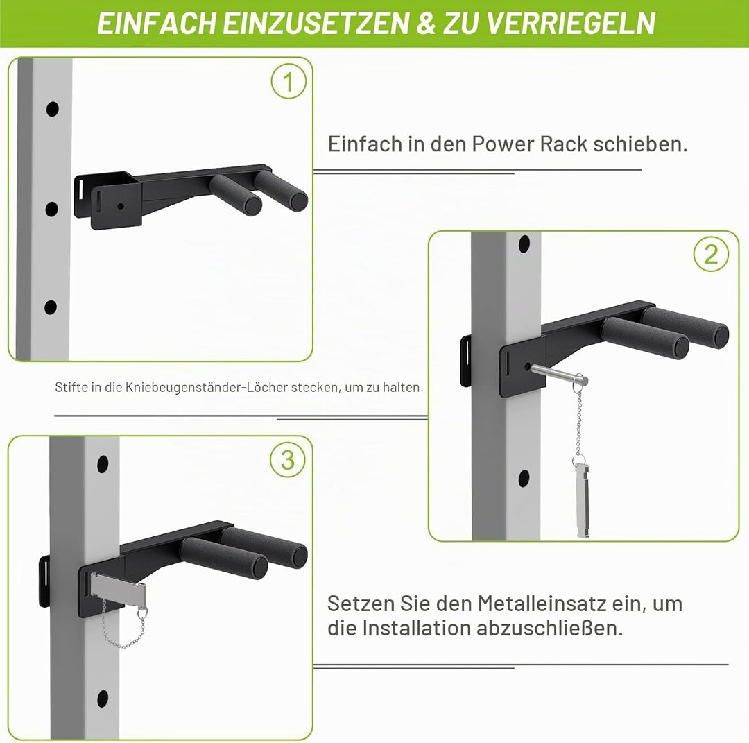 Dip-Stangen-Aufsatz für 2 x 2 Zoll und 3 x 3 Zoll Power Rack, rutschfeste breite und schmale Griffe,