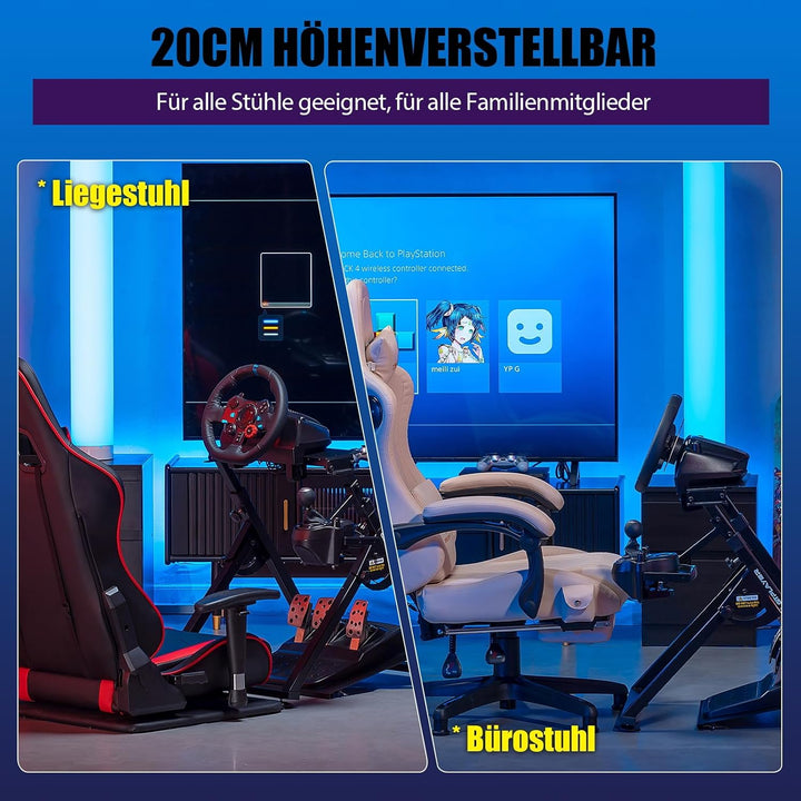 GTPLAYER Lenkradständer für Lenkrad Gaming Wheel Stand Racing Lenkradständer mit V1 V2 Schalthebelha