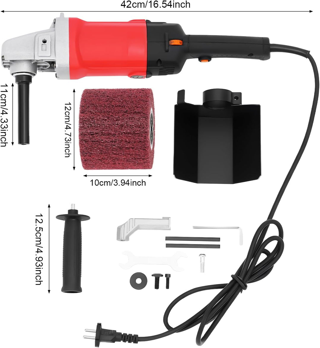 Satiniermaschine Schleifmaschine Bürstenschleifer 1400W Walzenschleif Schleifen Polierer Winkelschle