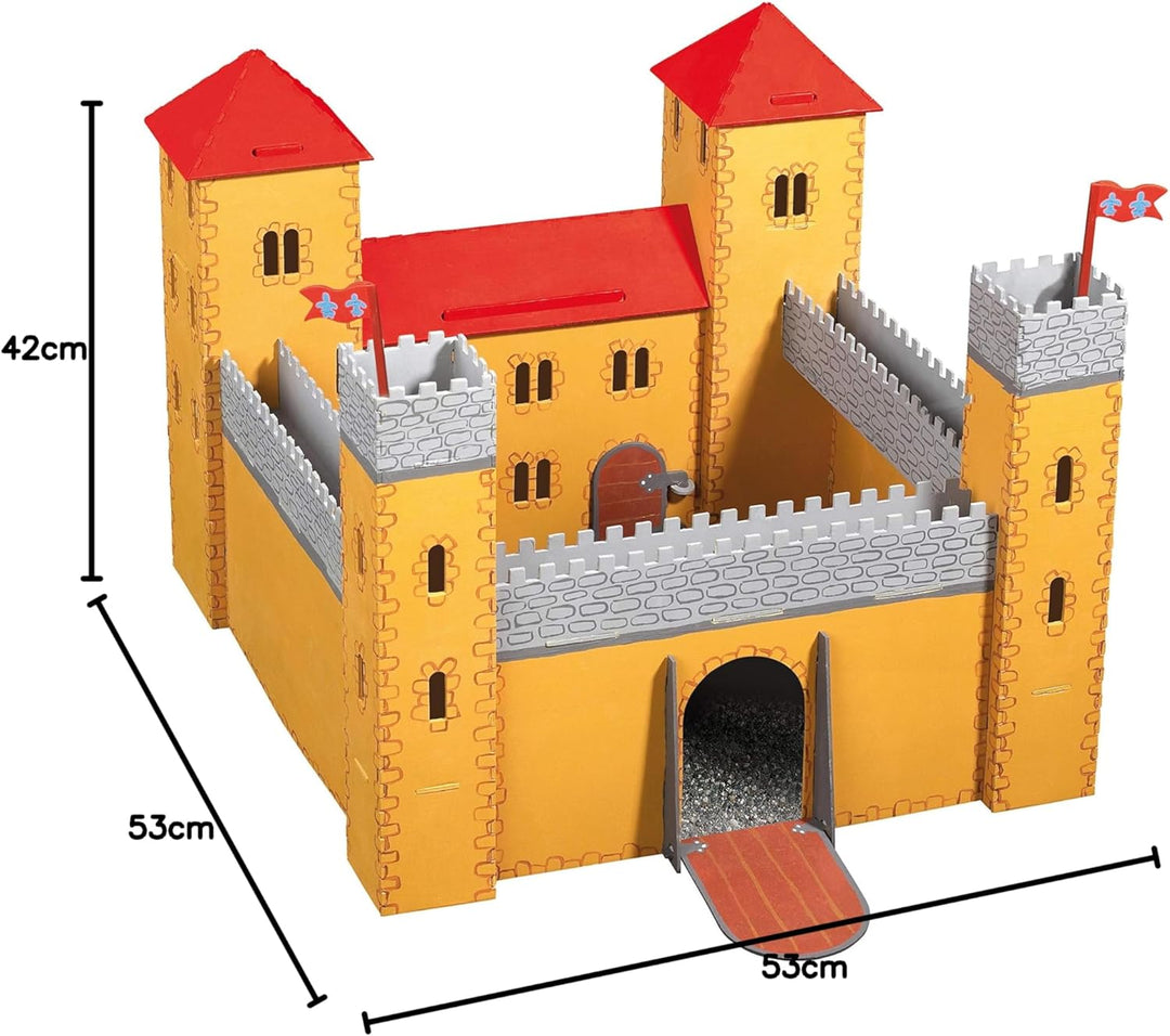 Pebaro 887 Holzbausatz Ritterburg, 3D Puzzle, grosser Modellbausatz, Basteln mit Holz, Bstelset, Hol